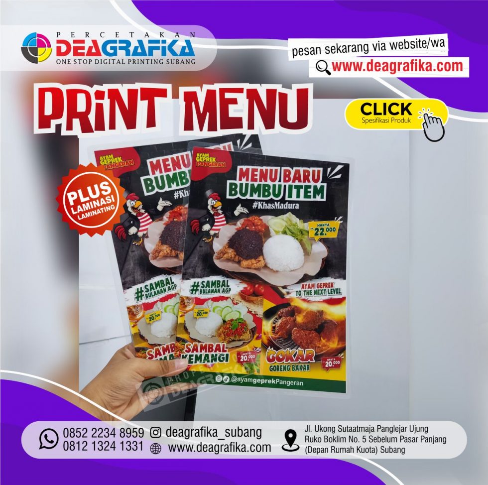 CETAK PRINT MENU A4 - DEA GRAFIKA